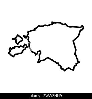 mappa del contorno dell'estonia vettoriale su sfondo bianco Illustrazione Vettoriale