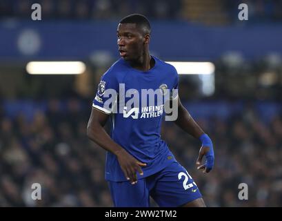 Nicolas Jackson di Chelsea. - Chelsea contro Newcastle United, Premier League, Stamford Bridge Stadium, Londra, Regno Unito - 11 marzo 2024. Solo per uso editoriale - si applicano restrizioni DataCo. Foto Stock