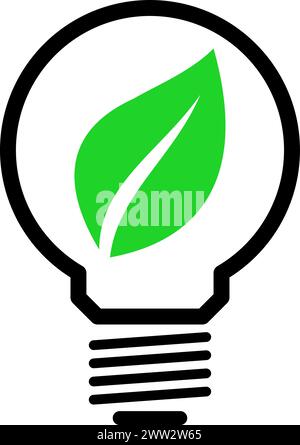 Icona della lampadina come concetto di energia verde Illustrazione Vettoriale
