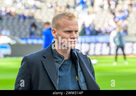 Karel Geraerts ( Schalke 04, allenatore), Hertha BSC - FC Schalke 04, 2. Bundesliga, Fussball, DFB, Spielzeit 2023/2024, 26. Spieltag, Olympia - Stadio Foto Stock