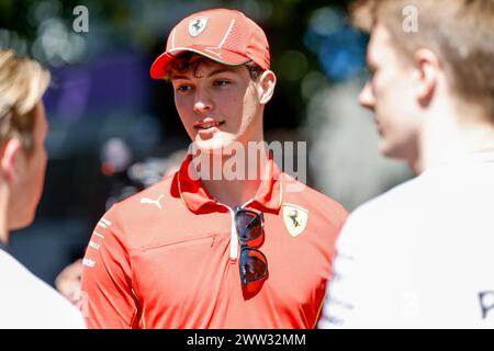 Melbourne, Australie. 21 marzo 2024. BEARMAN Oliver, Ferrari driver Academy, ritratto durante la Formula 1 Rolex Australian Grand Prix 2024, 3° round del Campionato del mondo di Formula 1 2024 dal 22 al 24 marzo 2024 sull'Albert Park Circuit di Melbourne, Australia - foto DPPI Credit: DPPI Media/Alamy Live News Foto Stock