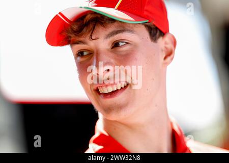 Melbourne, Australie. 21 marzo 2024. BEARMAN Oliver, Ferrari driver Academy, ritratto durante la Formula 1 Rolex Australian Grand Prix 2024, 3° round del Campionato del mondo di Formula 1 2024 dal 22 al 24 marzo 2024 sull'Albert Park Circuit di Melbourne, Australia - foto DPPI Credit: DPPI Media/Alamy Live News Foto Stock