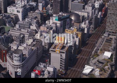 Vista di Shibuya, Tokyo, Giappone Foto Stock
