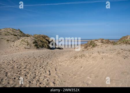 DNK, Wetterfeature Romo - Lakolk Strand / 21.03.2024, Lakolk Strand, Romo, DNK, Wetterfeature Romo - Lakolk Strand, im Bild Feature Dünenlandschaft *** DNK, Weather Feature Romo Lakolk Strand 21 03 2024, Lakolk Strand, Romo, DNK, Meteo Feature Romo Lakolk Strand, nella foto dune paesaggio nordh00hmkhnx001 Foto Stock