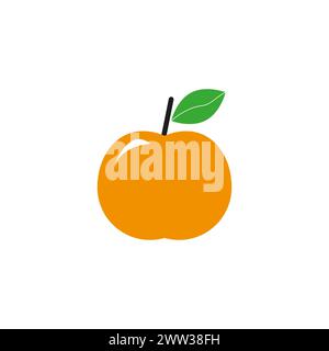 Icona di mela in stile piatto alla moda isolata su sfondo bianco. Icona Apple simbolo della pagina per il design del sito Web icona Apple logo, app, interfaccia utente. Icona Apple Illustrazione Vettoriale