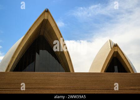 Vista posteriore della Sydney Opera House, porto di Sydney, Australia Foto Stock