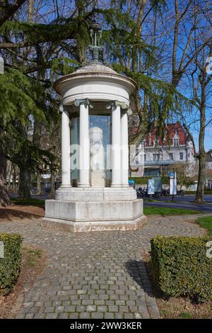 Storica colonna meteorologica nel quartiere Ouchy, Losanna, quartiere di Losanna, Vaud, Svizzera Foto Stock