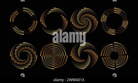 Set di elementi a spirale Illustrazione Vettoriale