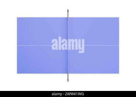 Ping-pong, ping pong, frusta su uno sfondo isolato. Rendering 3d con vista dall'alto Foto Stock