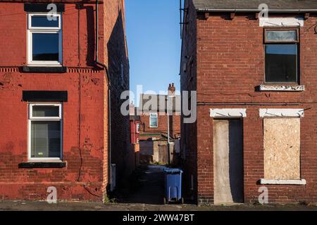 L'ex città mineraria di Goldthorpe, Barnsley, South Yorkshire, Regno Unito. Foto Stock