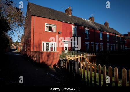 L'ex città mineraria di Goldthorpe, Barnsley, South Yorkshire, Regno Unito. Foto Stock