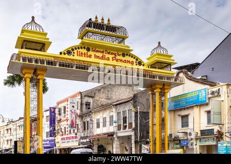 Il quartiere Little India si trova nel cuore di Georgetown, la capitale di Penang, Malesia Foto Stock