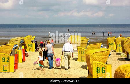 Badesaison kann demnächst wieder eröffnet werden - wie hier am Badestrand von Duhnen a Cuxhaven - gesehen am 19.07.2009. *** La stagione balneare potrà presto essere riaperta come si vede qui sulla spiaggia di Duhnen a Cuxhaven il 19 07 2009 Foto Stock