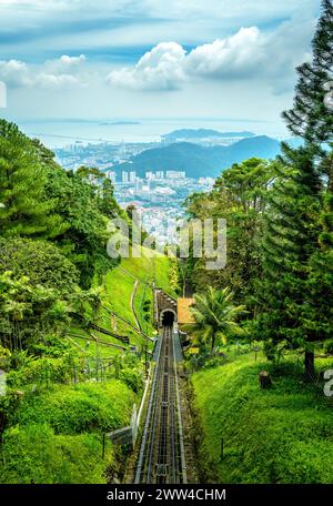 Ferrovia funicolare Penang a Georgetown, Malesia Foto Stock