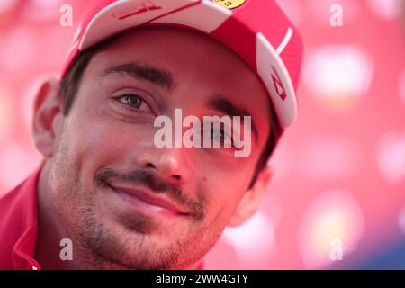 Melbourne, Australia. 21 marzo 2024. Charles Leclerc di Monaco e Scuderia Ferrari nel paddock davanti al Gran Premio di F1 d'Australia sul circuito Albert Park Grand Prix di Melbourne. (Foto di George Hitchens/SOPA Images/Sipa USA) credito: SIPA USA/Alamy Live News Foto Stock