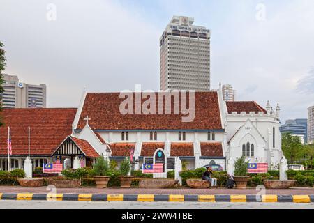 Kuala Lumpur, Malesia - 12 settembre 2018: Cattedrale di Santa Maria è una chiesa anglicana con un antico organo a canne, costruita in stile gotico inglese Foto Stock