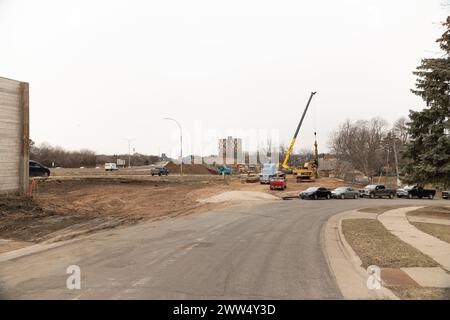 Lavori di costruzione DELLA METROPOLITANA Gold Line Bus Rapid Transit il 21 marzo 2024 Foto Stock