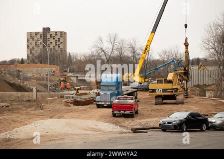 Lavori di costruzione DELLA METROPOLITANA Gold Line Bus Rapid Transit il 21 marzo 2024 Foto Stock