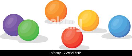 Polpette di gomma. Dolce e colorato caramelle icona cartoni animati isolata su sfondo bianco Illustrazione Vettoriale