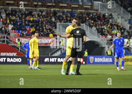 Partita di calcio tra Romania U20 e Italia U20 contando per Elite League U20 21.03.2024 , Stadio„Eugen Popescu , Târgoviște, Romania , Cristi Stavri Foto Stock