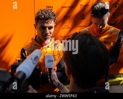 Melbourne, Australia. 21 marzo 2024. Melbourne, Australia, giovedì 21 marzo: Lando Norris (GBR) della McLaren durante il Gran Premio d'Australia di Formula 1 2024. Foto, foto e copyright © PETERSON Mark ATP Images (PETERSON Mark/ATP/SPP) credito: SPP Sport Press Photo. /Alamy Live News Foto Stock