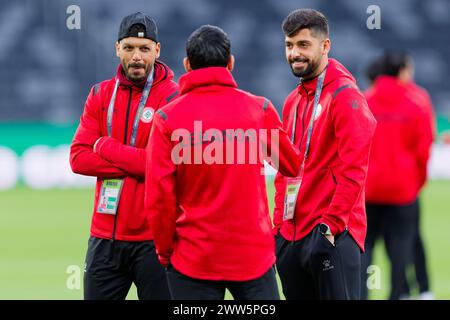 Sydney, Australia. 21 marzo 2024. I giocatori libanesi ispezionano il campo prima della partita di qualificazione della Coppa del mondo FIFA 2026 tra Australia e Libano al Western Sydney Stadium il 21 marzo 2024 a Sydney, Australia Credit: IOIO IMAGES/Alamy Live News Foto Stock