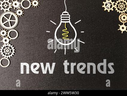 Tendenze 2023. I cubi formano le parole Trends 2023. Concetto di business delle tendenze nel 2023 Foto Stock