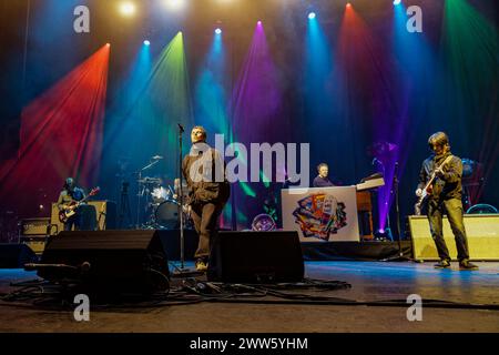 21 marzo 2024, Manchester, regno unito: LIAM GALLAGHER (ex Oasis Front Man) e JOHN SQUIRES (ex chitarrista degli Stone Roses) Live at 02 Apollo , Manchester, Inghilterra, Regno Unito in promozione del loro album omonimo congiunto (Credit Image: © Andy Von Pip/ZUMA Press Wire) SOLO USO EDITORIALE! Non per USO commerciale! Foto Stock