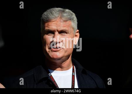 MELBOURNE, AUSTRALIA, 25 febbraio 2024. Nella foto: L'ex pilota di Formula 1 ha trasformato il commentatore David Coulthard nel paddock del FIA Formula 1 Rolex Australian Grand Prix 2024 3° round dal 22 al 24 marzo presso l'Albert Park Street Circuit di Melbourne, Australia. Crediti: Karl Phillipson/Alamy Live News Foto Stock