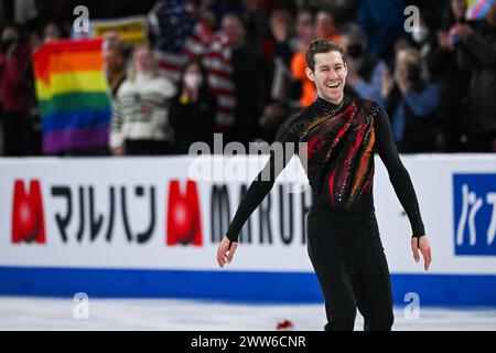 Montreal, Canada. 21 marzo 2024. MONTREAL, CANADA - 21 MARZO 2024: Jason Brown (USA) durante i Campionati mondiali di pattinaggio di figura ISU al Bell Centre On di Montreal, Canada. (Foto di David Kirouac/Orange Pictures) credito: Orange Pics BV/Alamy Live News Foto Stock