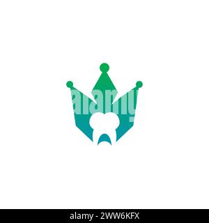 Logo Dental Crown. logo dentista Illustrazione Vettoriale
