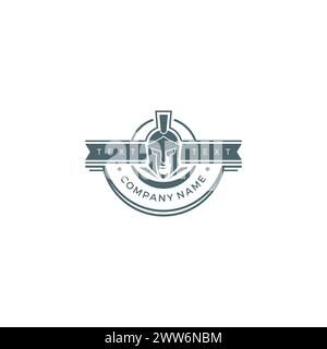 Simbolo Spartan Vintage con logo. icona spartana Illustrazione Vettoriale