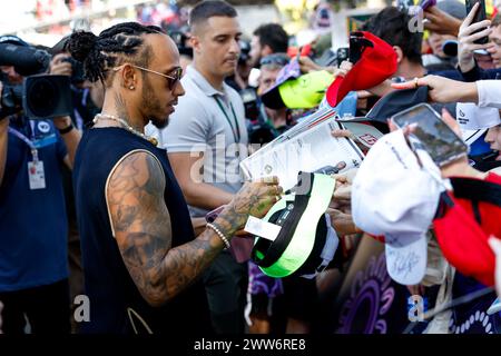 Melbourne, Australie. 22 marzo 2024. HAMILTON Lewis (gbr), Mercedes AMG F1 Team W15, ritratto durante la Formula 1 Rolex Australian Grand Prix 2024, 3° round del Campionato del mondo di Formula 1 2024 dal 22 al 24 marzo 2024 sull'Albert Park Circuit, a Melbourne, Australia - foto DPPI Credit: DPPI Media/Alamy Live News Foto Stock