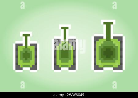 8 bit pixel un carro armato militare per risorse di gioco e schemi di cuciture incrociate nelle illustrazioni vettoriali. Illustrazione Vettoriale