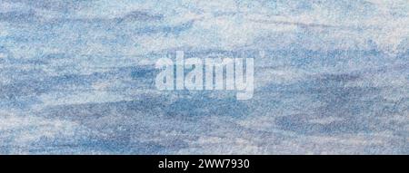 Astratto arte sfondo colori blu chiaro. Pittura acquerello su tela con sfumatura bianca. Frammento di grafica indaco su carta con motivo ondulato. T Foto Stock
