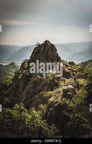 Wanderung über den Vogelbergsteig und Ruine Dürnstein in der Wachau und Donauregion in Niederösterreich, Österreich am 11.09.2021. // escursione sulle rovine di Vogelbergsteig e Dürnstein nella regione di Wachau e Danubio nella bassa Austria, Austria, l'11 settembre 2021. - 20210911 PD28262 credito: APA-defacto Datenbank und ContentManagement GmbH/Alamy Live News Foto Stock