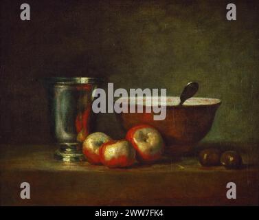 Chardin, Jean-Baptiste-Simeon (Parigi 1699-1779) -- calice d'argento Foto Stock