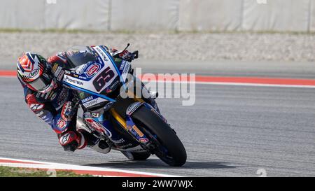 Barcellona, Spagna. 22 marzo 2024. Autodromo di Barcellona 22-24 marzo 2024 durante il round Pirelli Catalunya - 2° round - prove libere e qualifiche, World Superbike - SBK race a Barcellona, Spagna, 22 marzo 2024 Credit: Independent Photo Agency/Alamy Live News Foto Stock