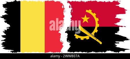 Angola e Belgio grunge bandiere connessione, vettore Illustrazione Vettoriale