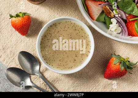 Condimento di semi di papavero sano fatto in casa per un'insalata verde Foto Stock