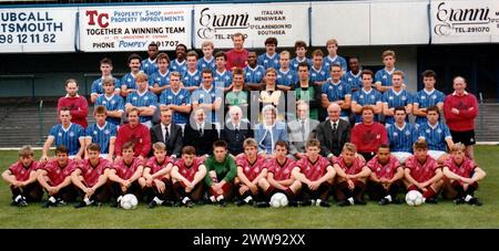 PORTSMOUTH FOOTBALL CLUB PHOTO CALL , PORTSMOUTH TEAM 1987 PIC MIKE WALKER 1987 Foto Stock