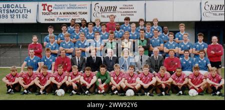 PORTSMOUTH FOOTBALL CLUB PHOTO CALL , PORTSMOUTH TEAM 1987 PIC MIKE WALKER 1987 Foto Stock