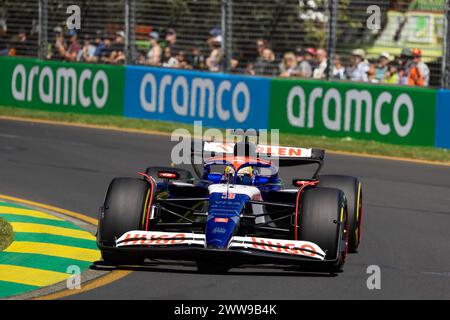 Albert Park, Australia, 22 marzo 2024. Australia Daniel Ricciardo guida per l'Italia Visa Cash App RB F1 Team durante il Rolex Australian Formula 1 Grand Prix 2024 al Melbourne Grand Prix Circuit il 22 marzo 2024 ad Albert Park, Australia. Crediti: Ivan Glavas/Speed Media/Alamy Live News Foto Stock
