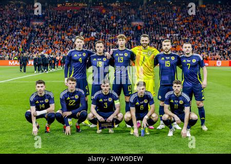 Amsterdam, Paesi Bassi. 22 marzo 2024. AMSTERDAM, 22-03-2024, JohanCruyff Stadium, partita amichevole tra Paesi Bassi e Scozia stagione 2023/2024. Teamphoto di Scozia credito: Pro Shots/Alamy Live News Foto Stock