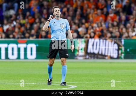 Amsterdam, Paesi Bassi. 22 marzo 2024. AMSTERDAM, 22-03-2024, JohanCruyff Stadium, partita amichevole tra Paesi Bassi e Scozia stagione 2023/2024. Credito arbitro Erik Lambrechts: Pro Shots/Alamy Live News Foto Stock