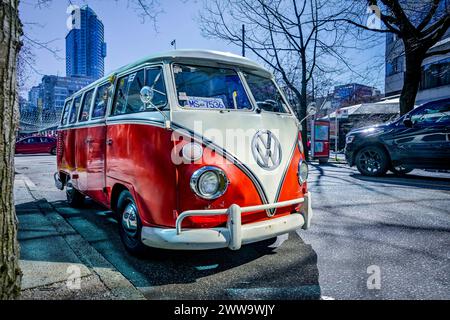 Pulmino Volkswagen d'epoca, pulmino VW, pulmino, Foto Stock