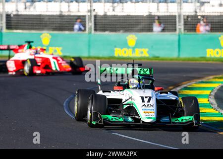 17 WURZ Charlie (aut), Jenzer Motorsport, Dallara F3 2019, azione durante il 2° round del campionato FIA di Formula 3 2024 dal 22 al 24 marzo 2024 sull'Albert Park Circuit, a Melbourne, Australia - Photo Xavi Bonilla / DPPI Foto Stock