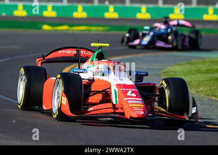 04 ANTONELLI Andrea Kimi (ita), Prema Racing, Dallara F2 2024, in azione durante il 3° round del Campionato FIA di Formula 2 2024 dal 22 al 24 marzo 2024 sull'Albert Park Circuit, a Melbourne, Australia - Photo Xavi Bonilla / DPPI Foto Stock