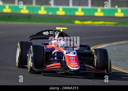 23 STANEK Roman (cze), Trident, Dallara F2 2024, azione durante il terzo round del campionato FIA di Formula 2 2024 dal 22 al 24 marzo 2024 sull'Albert Park Circuit, a Melbourne, Australia Foto Stock