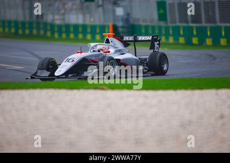 16 SCUDI Cian (gbr), HiTech Pulse-Eight, Dallara F3 2019, azione durante il secondo round del campionato FIA di Formula 3 2024 dal 22 al 24 marzo 2024 sull'Albert Park Circuit, a Melbourne, Australia - Photo Eric Alonso / DPPI Foto Stock